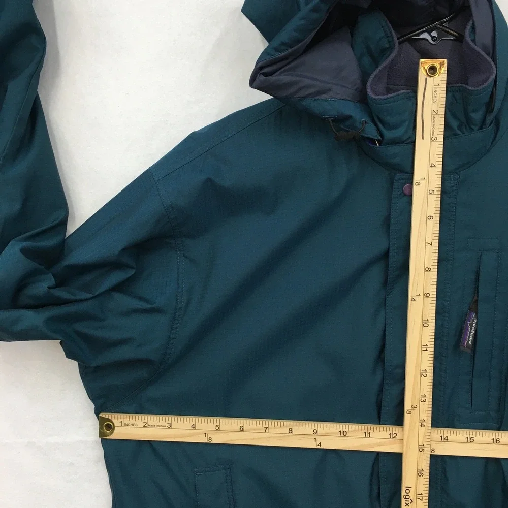 VINTAGE Patagonia Mens Ascensionist Jacket Teal Blue Full Zip Hooded Large F5